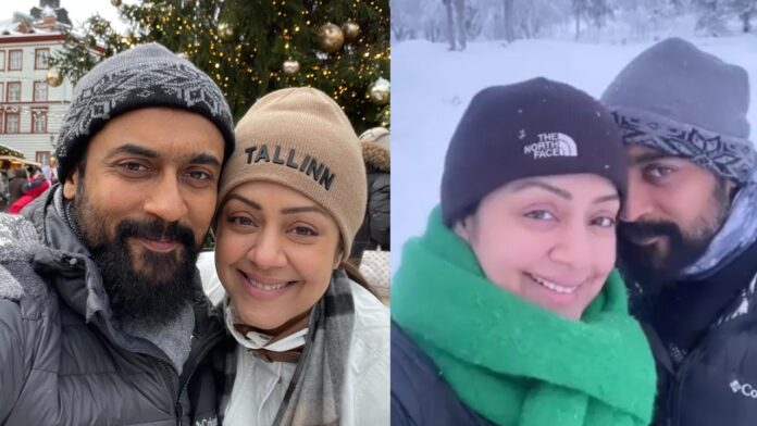 Actor Suriya and Jyothika went to pinland for a winter trip
