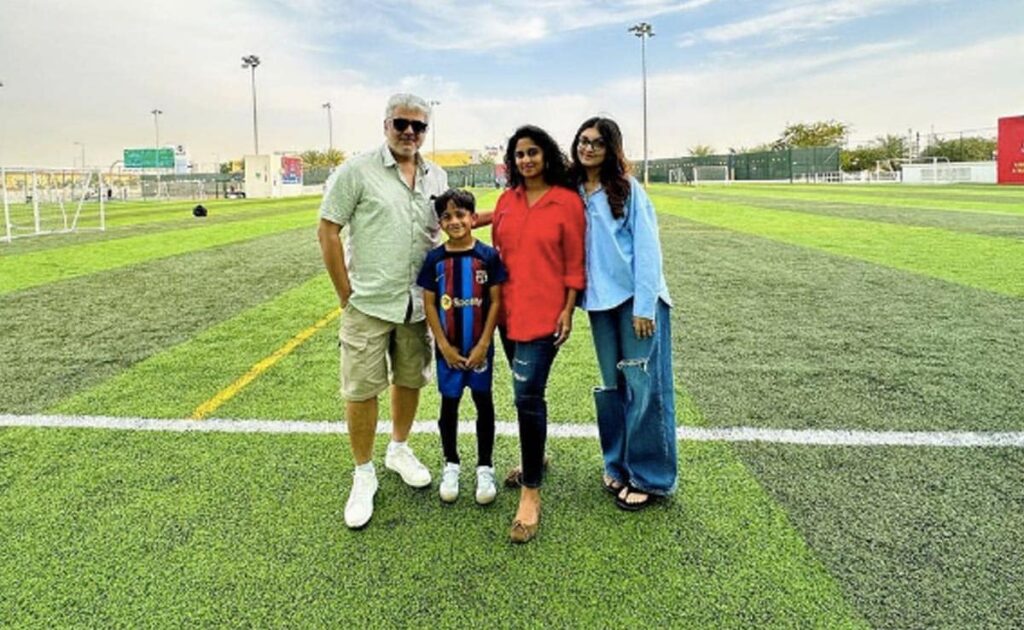 ajith spends time with son in football Ground