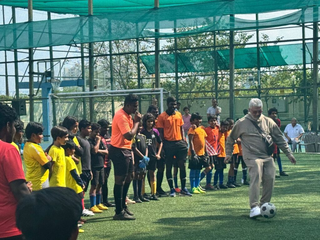 ajith spends time with son in football Ground