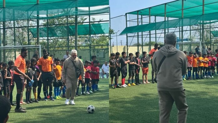 ajith spends time with son in football ground