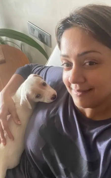jyothika and her children's play with a pet photos goes viral